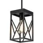 Modern Black Pendant Light with Metal Cage, One-Light Adjustable Rods Industrial Mini Pendant Lighting Fixture for Kitchen Island Cafe Bar Farmhouse, Black Modern Black Pendant Light with Metal Cage, One-Light Adjustable Rods Industrial Mini Pendant Lighting Fixture for Kitchen Island Cafe Bar Farmhouse, Black