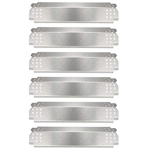 Uniflasy Grill Parts Heat Plates for Nexgrill 6 Burner 720-0896B, 720-0896, 720-0898 and 720-0888, 720-0888N, 720-0882A, 720-0830H, Stainless Steel Grill Heat Shield Tent, Burner Cover, 6 Pack