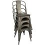 Furmax Metal Dining Chair Indoor-Outdoor Use Stackable Chic Dining Bistro Cafe Side Metal Chairs Set of 4(Gun)