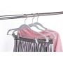 Quality Plastic 20-Pack Non Velvet Non-Flocked Thin Compact Coat Hangers with Metal Clips for Skirts Pants Blouses 360° Swivel Hook (Gray, 20)