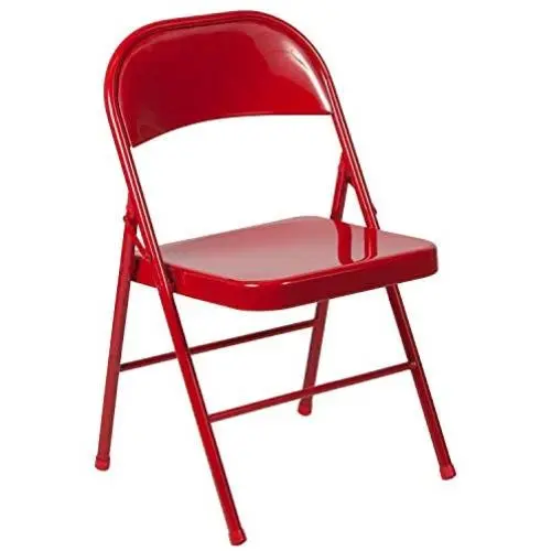 Flash Furniture HERCULES Series Double Braced Red Metal Folding Chair Flash Furniture HERCULES Series Double Braced Red Metal Folding Chair