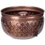 BIRDROCK HOME Water Hose Holder - Copper - Drainage Hole - Ground Garden Hose Pot - Decorative - Handle - Embossed - Steel Metal with Copper Accents - Outdoor or Indoor Use BIRDROCK HOME Water Hose Holder - Copper - Drainage Hole - Ground Garden Hose Pot - Decorative - Handle - Embossed - Steel Metal with Copper Accents - Outdoor or Indoor Use