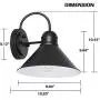 Dusk to Dawn Sensor Outdoor Wall Sconce, Exterior Wall Light Fixture, Matte Black Wall Lantern with Metal Shade for Entryway, Porch, Front Door, ETL Listed, 2 Pack