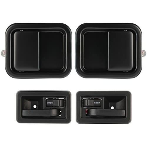 IAMAUTO 83432 Outside Outer Metal & Inside Inner Door Handle Kit (Set of 4 Handles) Fits 1991-2004 Jeep Wrangler