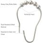 Amazer Shower Curtain Hooks Rings, Rust-Resistant Metal Glide Shower Hooks for Bathroom Shower Rods Curtains-Set of 12-Matte Nickel