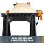 WORX Clamping Sawhorse Pair with Bar Clamps, Built-in Shelf and Cord Hooks – WX065