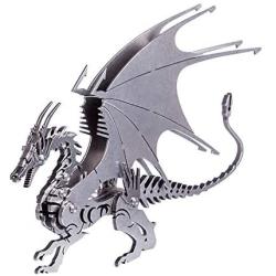 RuiyiF 3D Dragon Puzzles Metal Model Kits to Build for Adults, DIY 3D Assembly Jigsaw Puzzles(with Tool Kit), 3D Metal Puzzle Desk Ornament/Gifts