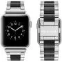 Wearlizer Compatible with Apple Watch Bands 38mm 40mm Mens Womens Replacement for iWatch Strap Silver Stainless Steel and Black Resin Wristband Fashion Bracelet Metal Clasp Series 5 4 3 2 1 Sport Wearlizer Compatible with Apple Watch Bands 38mm 40mm Mens Womens Replacement for iWatch Strap Silver Stainless Steel and Black Resin Wristband Fashion Bracelet Metal Clasp Series 5 4 3 2 1 Sport