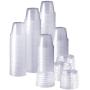 [200 Sets - 1 oz.] Plastic Disposable Portion Cups with Lids, Souffle Cups