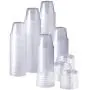 [200 Sets - 1 oz.] Plastic Disposable Portion Cups with Lids, Souffle Cups