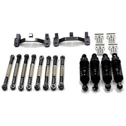 Facibom Upgrade Metal Pull Rod Tie Rod Pull Rod Base Shock Absorber for WPL B14 B24 C14 C24 C34 1/16 RC Car Spare Parts,Grey