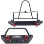 EAPTS RC Car Bumper,RC Crawler Bumper,Metal Front Rear Bumper with Led Lights for 1/10 RC Car Crawler Axial SCX10 90046 SCX10 III AXI03007 TRX4 TRX-4 Car Accessories RC Parts Kit