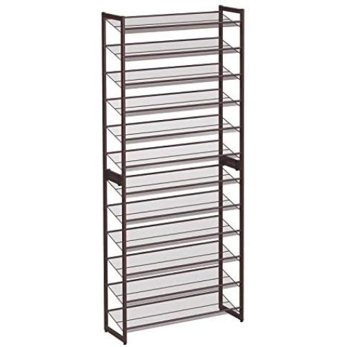 SONGMICS 12-Tier Shoe Rack, Set of 2 Stackable 6-Tier Shoe Organizers, 48-60 Pairs of Shoes, Large Capacity, Metal Mesh Shoe Shelf Storage, Adjustable Flat or Angled Shelves, Bronze ULMR12A SONGMICS 12-Tier Shoe Rack, Set of 2 Stackable 6-Tier Shoe Organizers, 48-60 Pairs of Shoes, Large Capacity, Metal Mesh Shoe Shelf Storage, Adjustable Flat or Angled Shelves, Bronze ULMR12A
