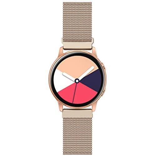 Yutior Stainless Steel Band Compatible with Samsung Galaxy Watch 3 41mm / Galaxy Watch Active 40mm / Active 2 44mm / Galaxy Watch 42mm, 20mm Metal Replacement Band for Women Men, Champagne