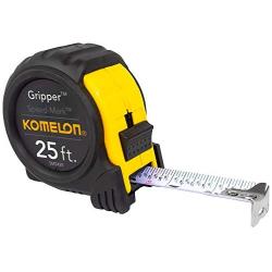 Komelon SM5425 Speed Mark Gripper Acrylic Coated Steel Blade Measuring Tape, 1-Inch X 25Ft , White