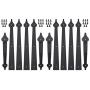 SANKEYTEW Decorative Garage Door Hardware Kit Carriage House Accents 8 Hinges and 4 Handles for 2 Car Garage, Screw Mounted, Black Steel