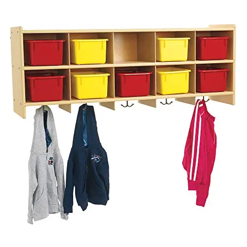 Angeles ANG7160 Value Line 10 Section Wall Locker – 48” by 12'' by 19” – Space-Saving Wall Mount Locker – Features 10 Cubbies and 10 Metal Hooks - Easy to Assemble and Clean Angeles ANG7160 Value Line 10 Section Wall Locker – 48” by 12'' by 19” – Space-Saving Wall Mount Locker – Features 10 Cubbies and 10 Metal Hooks - Easy to Assemble and Clean