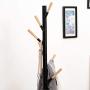 HOMCOM 69'' Metal Freestanding Modern Tree Branch 6 Wooden Rack Coat Rack with Marble Base - Black