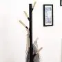 HOMCOM 69'' Metal Freestanding Modern Tree Branch 6 Wooden Rack Coat Rack with Marble Base - Black