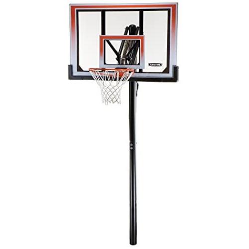 Lifetime 71799 Height Adjustable In Ground Basketball System, 50 Inch Shatterproof Backboard Lifetime 71799 Height Adjustable In Ground Basketball System, 50 Inch Shatterproof Backboard