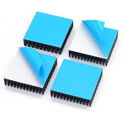 weideer 6pcs Aluminum Heat Sink 40x40x11mm/1.5'' x1.5X 0.4'' Small Cooler Heat Sink with Thermal Conductive Double Sided Tape for Cooling 3D Printers CPU IC Chips HS40x40x11