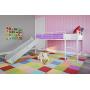 DHP Junior Twin Metal Loft Bed with Slide, Multifunctional Design, White with White Slide