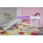 DHP Junior Twin Metal Loft Bed with Slide, Multifunctional Design, White with White Slide DHP Junior Twin Metal Loft Bed with Slide, Multifunctional Design, White with White Slide