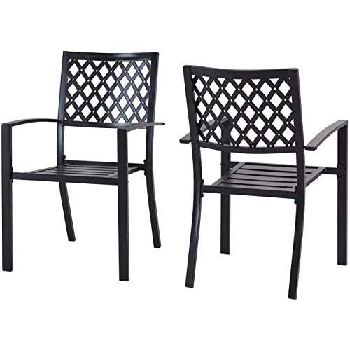 VICLLAX Outdoor Metal Bistro Dining Chairs Set - Patio Stackable Chairs