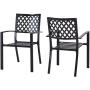 VICLLAX Outdoor Metal Bistro Dining Chairs Set - Patio Stackable Chairs