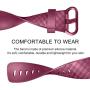 Pack 3 Silicone Bands for Fitbit Charge 4 / Fitbit Charge 3 / Charge 3 SE Replacement Wristbands for Women Men Small Large(Without Tracker) (Small: for 5.5''-7.1'' Wrists, Black+Navy Blue+Wine Red)