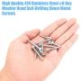 DYWISHKEY 220 Pieces 410 Stainless Steel #8 Hex Washer Head Self Drilling Sheet Metal Screws Assortment Kit