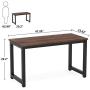 Tribesigns Modern Simple Computer Desk, 47 inch Vintage Office Desk Computer Table, Study Writing Study Desk Workstation for Home Office, Rustic Brown