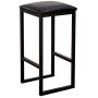 VECELO 3-Piece Pub Dining Set Counter Height Breakfast Table with Cushion Stools, Black