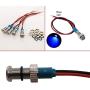 CESFONJER 5 pcs 6mm 1/4'' LED Metal Indicator Light 12V Waterproof Signal Lamp Pilot Dash Directional Car Truck Boat with Wire (Blue color)