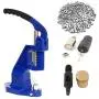 9mm Rivets Kit (1000 pcs) with Hand Press Machine, Dies and Hole Punch. Leather Rivets Single Round Cap Metal Stud Fasteners for Bag Belt Wallet Jeans