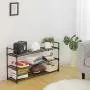SONGMICS Shoe Rack, 3-Tier Shoe Storage Organizer, Metal Shoe Shelf, 12 to 15 Pairs Shoes, Stackable Shoe Tower for Living Room, Entryway, Hallway, Closet, Black ULSA13BK SONGMICS Shoe Rack, 3-Tier Shoe Storage Organizer, Metal Shoe Shelf, 12 to 15 Pairs Shoes, Stackable Shoe Tower for Living Room, Entryway, Hallway, Closet, Black ULSA13BK