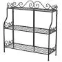 FaithLand Metal Scrollwork Design 3 Tier Plant Stand Indoor/Outdoor, Home Storage Organizer Shelf Rack, Flower Pots Holder, Plant Display Rack, Stand Shelf, Black FaithLand Metal Scrollwork Design 3 Tier Plant Stand Indoor/Outdoor, Home Storage Organizer Shelf Rack, Flower Pots Holder, Plant Display Rack, Stand Shelf, Black