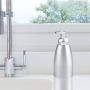 mDesign Modern Metal Foaming Soap Dispenser Pump Bottle for Kitchen Sink Countertop, Bathroom Vanity, Utility/Laundry Room, Garage - Save on Soap - Rust Free Aluminum - 2 Pack - Brushed/Silver