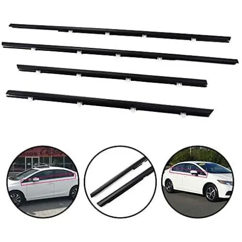G-PLUS 4PCS Weatherstrip Window Moulding Seal for Honda Civic 2012 2013 2014 2015 Car Outside Door Trim Seal Belt Black G-PLUS 4PCS Weatherstrip Window Moulding Seal for Honda Civic 2012 2013 2014 2015 Car Outside Door Trim Seal Belt Black