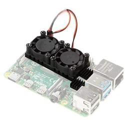 UCTRONICS for Raspberry Pi 4 Dual Fan, Pi 4 Cooling Fan with Heatsink, Dual Fan Kit for Raspberry Pi 4 Model B