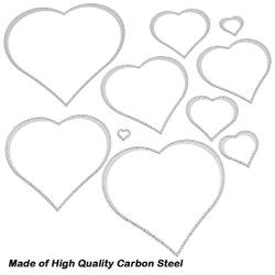 3 Different Shapes of Cutting Dies Stencil Metal Template Molds (Square, Circle Flower & Heart), DaKuan 24 Pieces Embossing Tools for Scrapbook, Album Paper DIY Crafts & Card Making