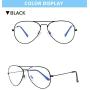 Blue Light Blocking Aviator Glasses for Women Men Lightweight Metal Frame Computer Glasses Anti-eyestrain Gaming Eyeglasses