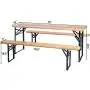 HOMGX 3-Piece Picnic Table, 70’’ Folding Picnic Table with Benches, Outdoor Portable Wooden Picnic Table, Picnic Beer Table Set with Stable Metal Frame, Camping Picnic Table for Garden, Patio HOMGX 3-Piece Picnic Table, 70’’ Folding Picnic Table with Benches, Outdoor Portable Wooden Picnic Table, Picnic Beer Table Set with Stable Metal Frame, Camping Picnic Table for Garden, Patio
