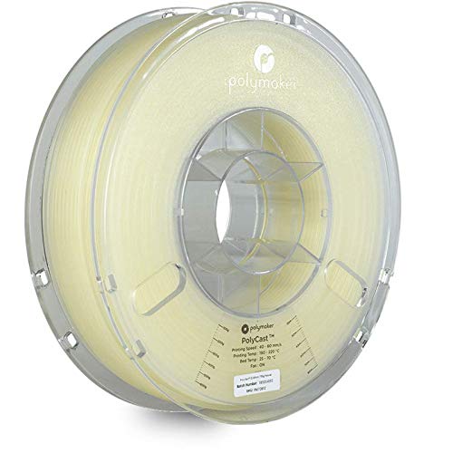 Polymaker PolyCast 3D Printer Filament, 2.85mm ± 0.05 mm, Designed for Investment Casting, Metal Casting, 750 g (1.65 lb) Spool, Natural Color …