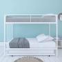 DHP Triple Metal Bunk Bed Frame, White, Twin