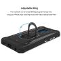 TJS Phone Case Compatible with LG K40/K12 Plus/X4/Solo LTE/Harmony 3/Xpression Plus 2 [Full Coverage Tempered Glass Screen Protector] Aluminum Ring Magnetic Support Built-in Metal Plate Back (Blue)