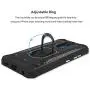 TJS Phone Case Compatible with LG K40/K12 Plus/X4/Solo LTE/Harmony 3/Xpression Plus 2 [Full Coverage Tempered Glass Screen Protector] Aluminum Ring Magnetic Support Built-in Metal Plate Back (Blue)