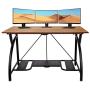 Origami Folding Computer Desk for Office Study Students Bedroom Home Gaming and Craft | Space Saving Foldable Design, Fits Dual Monitors and Laptop, Collapsible, No Assembly Required | (Wood, Large) Origami Folding Computer Desk for Office Study Students Bedroom Home Gaming and Craft | Space Saving Foldable Design, Fits Dual Monitors and Laptop, Collapsible, No Assembly Required | (Wood, Large)