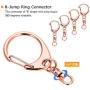 Roctee 50 Pcs Rose Gold Keychain, Spring Snap Key Ring with Chain and Jump Rings, Alloy DIY Key Chain Parts for Craft Hanging Buckle Charm Making