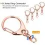 Roctee 70 Pcs Key Chain Rings for Crafts, D Snap Clip Key Ring with Chain DIY, Alloy Metal Keychain Parts with Hook and Jump Ring (Rose Gold+Gold)